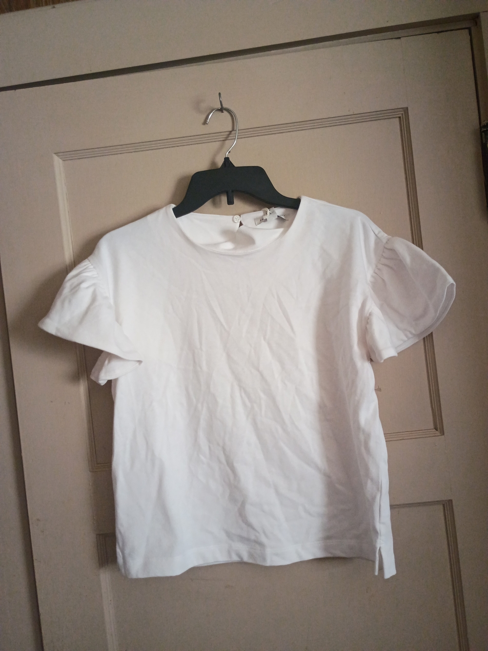 Women's White Short-Sleeve Puff Tee